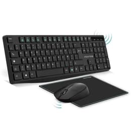 Advance Keyboard AZERTY Fransk Wireless Pack ELITE WIRELESS COMBO - Clavier et Souris Sans Fil + Tapis AZERTY Slim Design