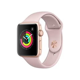 Apple Watch (Series 3) 2017 GPS 42 - Aluminium Guld - Sport-loop Rosa sand