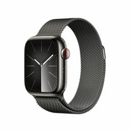 Apple Watch Series 9 (2023) GPS + Mobilnät 41 mm - Rostfritt stål Grafit - Milanese loop Svart