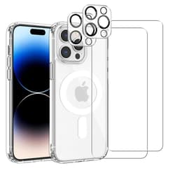 Skal iPhone 14 Pro och 2 st skärmskydd - TPU - Genomskinlig