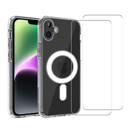 Skal iPhone 16 Plus och 2 st skärmskydd - TPU - Genomskinlig