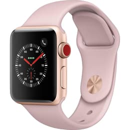 Apple Watch Series 3 (2017) GPS + Mobilnät 42 mm - Aluminium Guld - Sportband Rosa