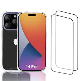 Skal iPhone 14 Pro och 2 st skärmskydd - Återvunnen plast - Genomskinlig