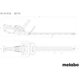 Metabo HS 18 LTX 55 V Solo - Dubbla blad - Trådlös