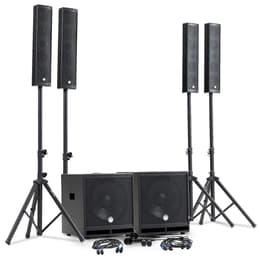 Système Sonorisation Complet 2400W DJ BM SONIC, 4 Enceintes satellites, 2x Méga SUB 38cm USB/Bluetooth, Supports Câbles, Micros PA högtalare