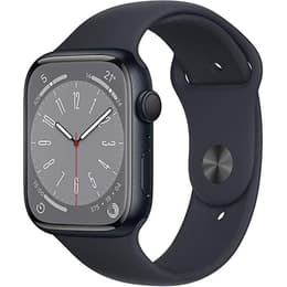 Apple Watch (Series 8) 2022 GPS 45 - Rostfritt stål Svart - Sportband Svart
