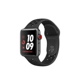 Apple Watch (Series 3) 2017 GPS 38 - Aluminium Grå utrymme - Nike Sport band Svart