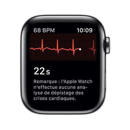 Apple Watch (Series 5) 2019 GPS + Mobilnät 44 - Aluminium Grå utrymme - Sport-loop Vit