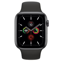Apple Watch Series 5 (2019) GPS + Mobilnät 44 mm - Aluminium Grå utrymme - Sportband Svart