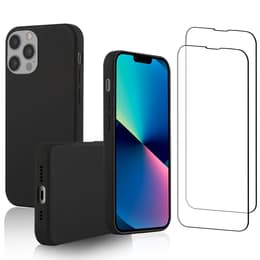 Skal iPhone 13 Pro och 2 st skärmskydd - Silikon - Svart