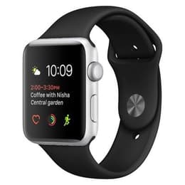Apple Watch Series 3 (2017) GPS 42 mm - Rostfritt stål Silver - Sportband Svart