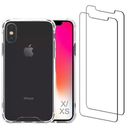 Skal iPhone X/iPhone XS och 2 st skärmskydd - Återvunnen plast - Genomskinlig
