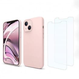 Skal iPhone 13 och 2 st skärmskydd - Silikon - Rosa