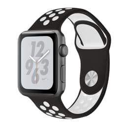 Apple Watch (Series 4) 2018 GPS + Mobilnät 44 - Aluminium Grå utrymme - Sport Nike Svart/Vit