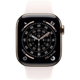 Apple Watch Series 11 (2025) GPS + Mobilnät 46 mm - Titan Guld - Sportband Vit