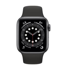 Apple Watch (Series 6) 2020 GPS + Mobilnät 44 - Rostfritt stål Grafit - Sportband Svart