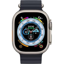 Apple Watch Ultra (2022) GPS + Mobilnät 49 mm - Titan naturligt titan - Havsband Svart