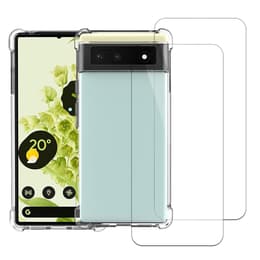 Skal Google Pixel 6 och 2 st skärmskydd - TPU - Genomskinlig