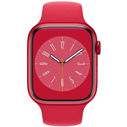 Apple Watch Series 8 (2022) GPS + Mobilnät 45 mm - Aluminium Röd - Sportband Röd