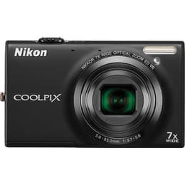Kompakt CoolPix S6100 - Svart + Nikon Nikkor 7x Wide Optical ED VR f/3.7-5.6