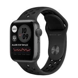 Apple Watch Series 6 (2020) GPS 44 mm - Aluminium Grå utrymme - Nike Sport band Svart