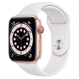 Apple Watch (Series 5) 2019 GPS 44 - Aluminium Guld - Sport-loop Vit