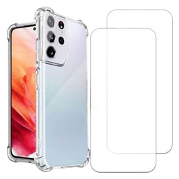 Skal Galaxy S21 Ultra 5G och 2 st skärmskydd - TPU - Genomskinlig