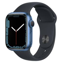 Apple Watch (Series 7) 2021 GPS + Mobilnät 41 - Aluminium Blå - Sportband Svart