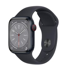 Apple Watch (Series 8) 2022 GPS + Mobilnät 41 - Aluminium Midnatt - Sportband Svart