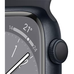 Apple Watch (Series 8) 2022 GPS 41 - Aluminium Midnatt - Sportband Svart