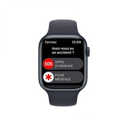 Apple Watch (Series 8) 2022 GPS 41 - Aluminium Midnatt - Sportband Svart
