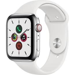 Apple Watch Series 7 (2021) GPS + Mobilnät 45 mm - Titan Silver - Sportband Vit