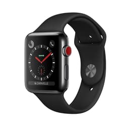 Apple Watch (Series 3) 2017 GPS 42 - Rostfritt stål Svart - Sport-loop Svart