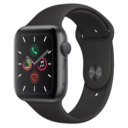 Apple Watch (Series 5) 2019 GPS + Mobilnät 40 - Aluminium Grå utrymme - Sportband Svart
