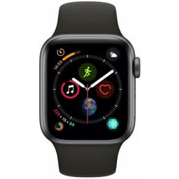 Apple Watch Series 4 (2018) GPS 44 mm - Aluminium Grå utrymme - Sportband Svart