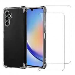 Skal Galaxy A34 och 2 st skärmskydd - TPU - Genomskinlig