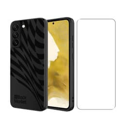 Back Market Skal Galaxy S22 och skyddsskärm - Återvunnen plast - Svart - Vågmönster