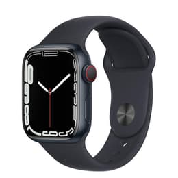 Apple Watch (Series 7) 2021 GPS + Mobilnät 45 - Aluminium Midnatt - Sportband Svart