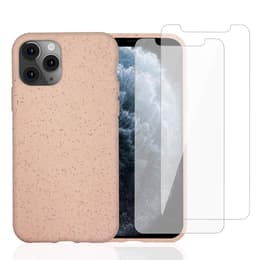 Skal iPhone 11 Pro och 2 st skärmskydd - Naturligt material - Rosa