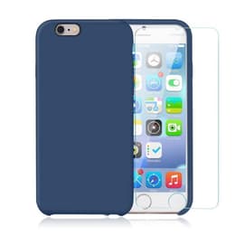 Skal iPhone 6 Plus/6S Plus och 2 st skärmskydd - Silikon - Koboltblå