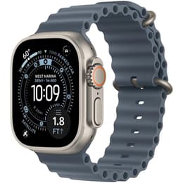 Apple Watch Ultra 3 (2025) GPS + Mobilnät 49 mm - Titan naturligt - Havsband Blå