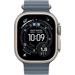 Apple Watch Ultra 3 (2025) GPS + Mobilnät 49 mm - Titan naturligt - Havsband Blå