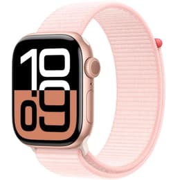 Apple Watch Series 10 (2024) GPS + Mobilnät 46 mm - Aluminium roséguld - Sport loop Rosa