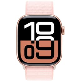 Apple Watch Series 10 (2024) GPS + Mobilnät 46 mm - Aluminium roséguld - Sport loop Rosa