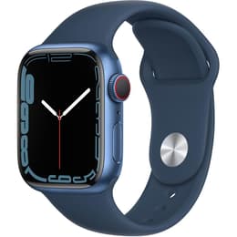 Apple Watch (Series 7) 2021 GPS + Mobilnät 45 - Aluminium Blå - Sportband Blå