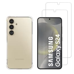 Skal Samsung Galaxy S24 och 2 st skärmskydd - TPU - Genomskinlig