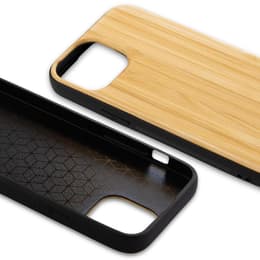 Skal iPhone 13 Mini och skyddsskärm - Trä - Svart