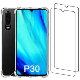 Skal Huawei P30 och 2 st skärmskydd - Återvunnen plast - Genomskinlig
