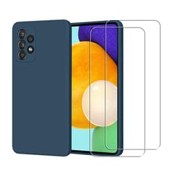 Skal Galaxy A52 och 2 st skärmskydd - Silikon - Blå