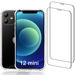 Skal iPhone 12 mini och 2 st skärmskydd - Återvunnen plast - Genomskinlig
